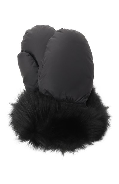 Пуховые варежки с отделкой из песца YVES SALOMON ENFANT, арт. 25WEA904XXD0TM/C99