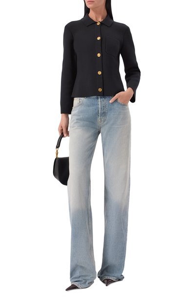 Шерстяной кардиган SAINT LAURENT черного цвета по цене 291500 руб., арт. A0044Z/Y76TR, фото 2 Шерстяной кардиган SAINT LAURENT, арт. A0044Z/Y76TR, фото 2