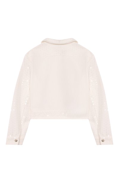 Джинсовая куртка ELIE SAAB JUNIOR кремового цвета по цене 79500 руб., арт. EFGC019/TS1075, фото 2 Джинсовая куртка ELIE SAAB JUNIOR, арт. EFGC019/TS1075, фото 2