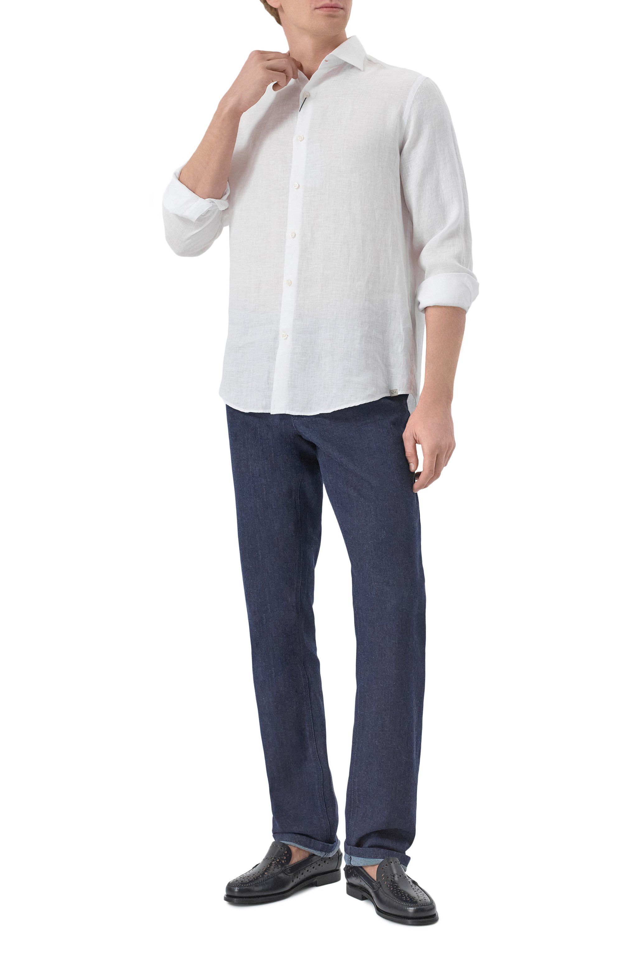 Льняная рубашка PAUL&SHARK белого цвета по цене 33350 руб., арт. 25413180CF, фото 2 Льняная рубашка PAUL&SHARK, арт. 25413180CF, фото 2