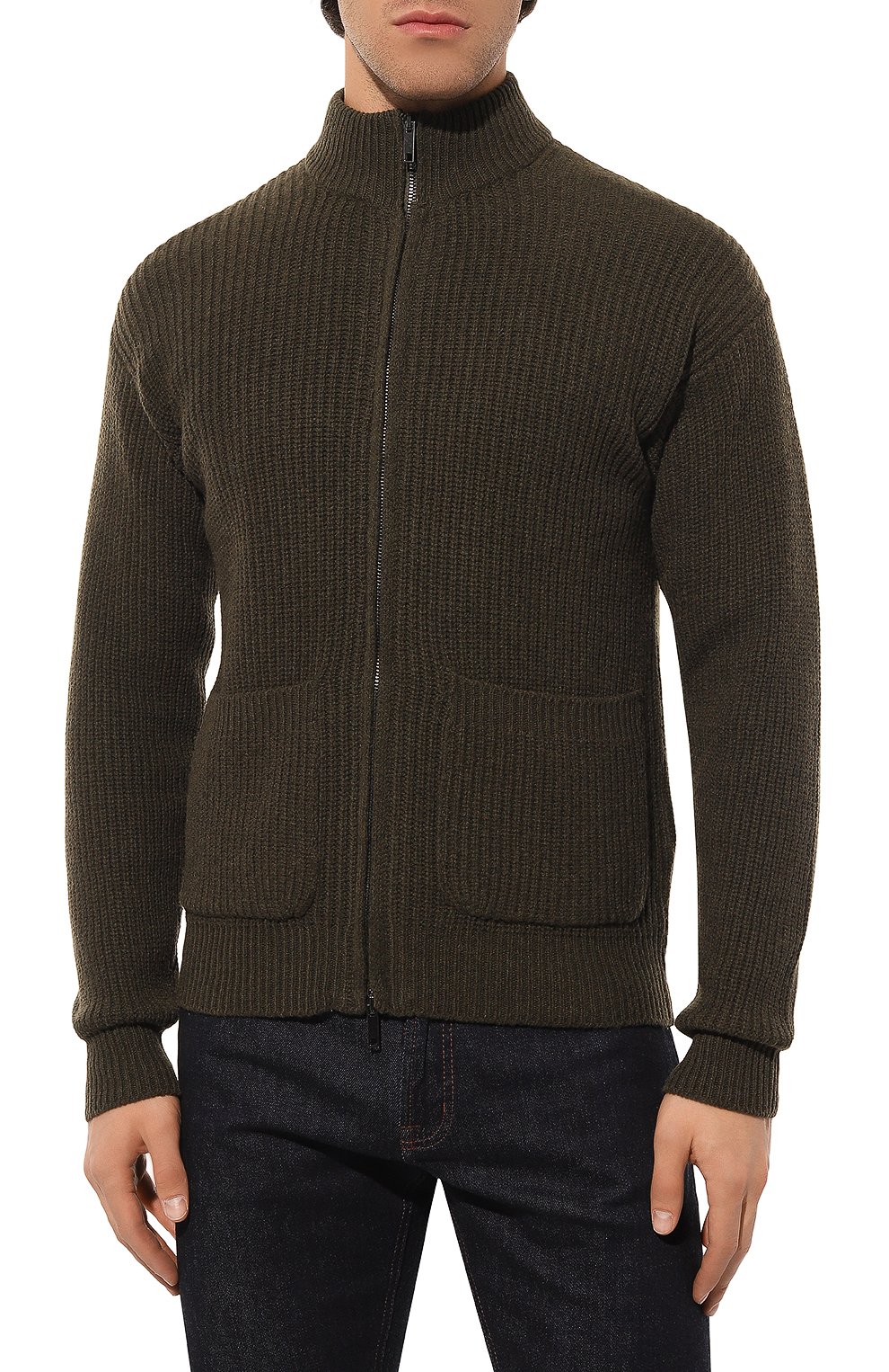 Шерстяной кардиган DANIELE FIESOLI хаки цвета по цене 29950 руб., арт. DF0251, фото 3 Шерстяной кардиган DANIELE FIESOLI, арт. DF0251, фото 3