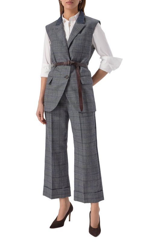 Шерстяной жилет Brunello Cucinelli MG5227499P Серый  MG5227499P Фото 2