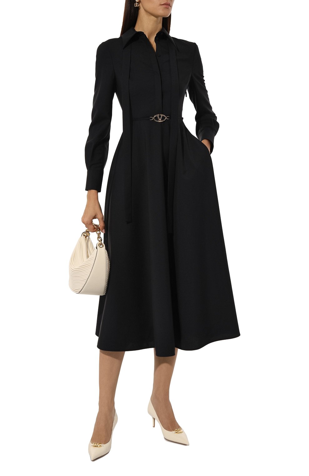Шерстяное платье VALENTINO темно-синего цвета по цене 384000 руб., арт. 5B3VA9D12QB, фото 2 Шерстяное платье VALENTINO, арт. 5B3VA9D12QB, фото 2