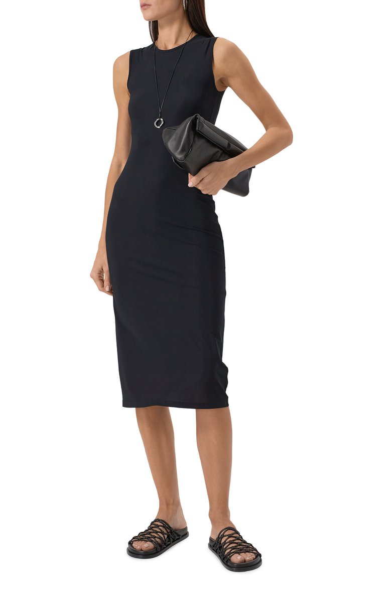 Женские кожаные шлепанцы JIL SANDER черного цвета, арт. J15WX0008-P5810 | Фото 2 (Материал внешний: Натуральная кожа; Подошва: Плоская; Автоматизация ТО: Проставлено; Автоматизация состава: Проставлено)