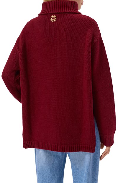 Свитер из шерсти и кашемира ELIE SAAB бордового цвета по цене 299500 руб., арт. T0230NF25/W0007, фото 4 Свитер из шерсти и кашемира ELIE SAAB, арт. T0230NF25/W0007, фото 4