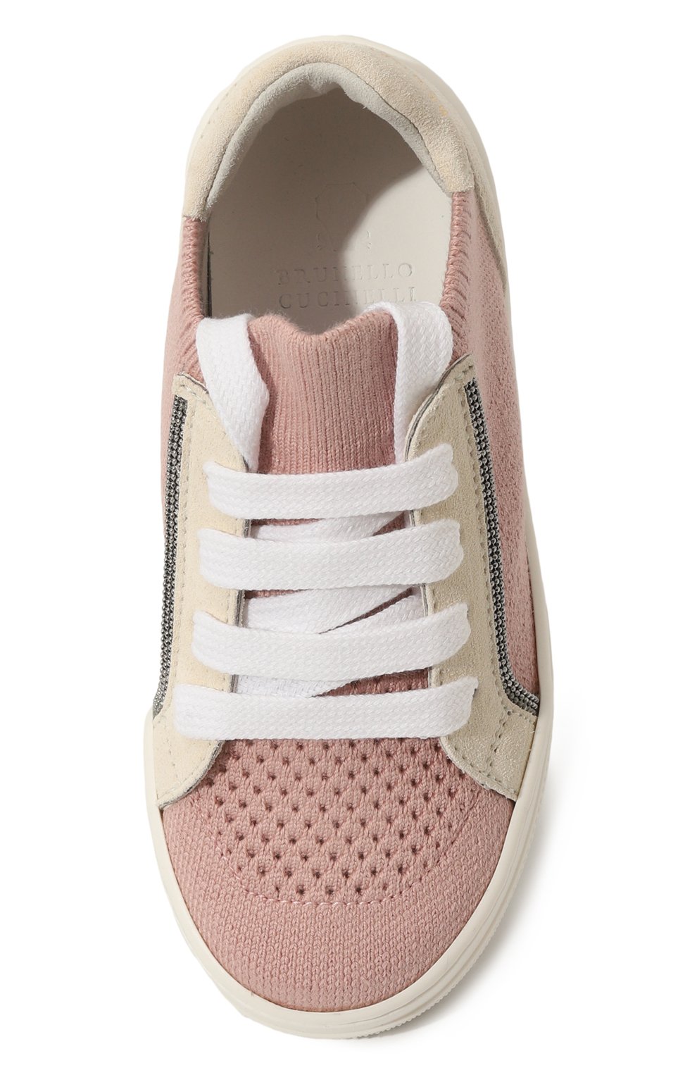 Текстильные кеды BRUNELLO CUCINELLI розового цвета по цене 43700 руб., арт. BZ835ZG032, фото 4 Текстильные кеды BRUNELLO CUCINELLI, арт. BZ835ZG032, фото 4