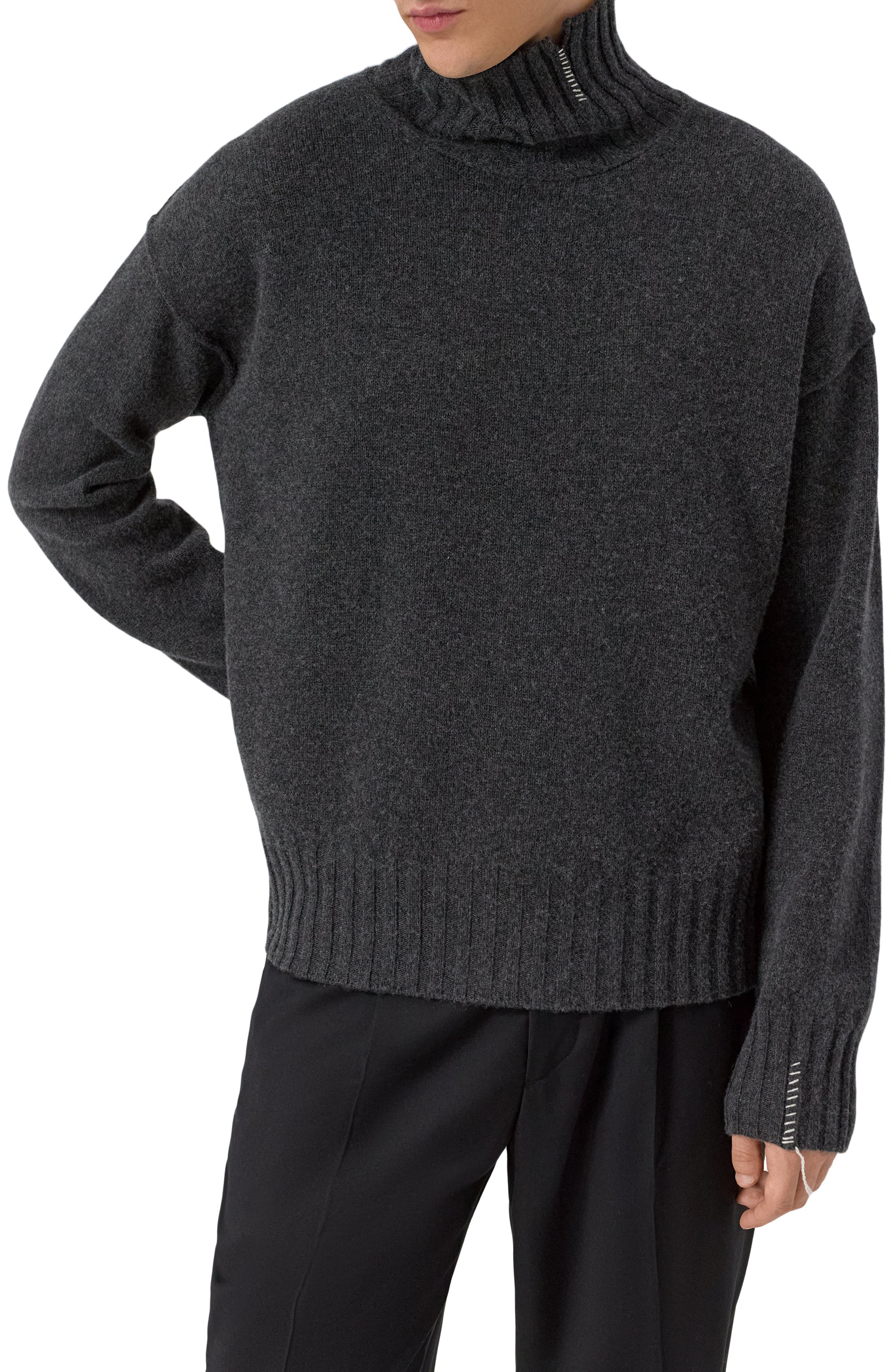 Свитер из кашемира и шерсти ISABEL BENENATO темно-серого цвета по цене 79700 руб., арт. UK22F25, фото 3 Свитер из кашемира и шерсти ISABEL BENENATO, арт. UK22F25, фото 3