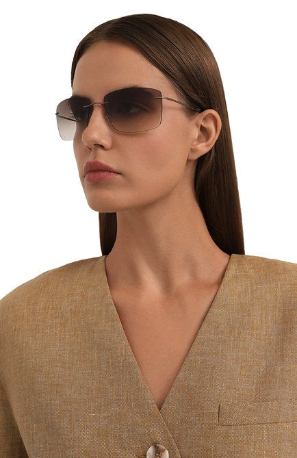 Женские солнезащитные очки SILHOUETTE коричневого цвета, арт. 8741/6040 | Фото 2 (Региональные ограничения белый список (Axapta Mercury): Не проставлено; Нос: Не проставлено)