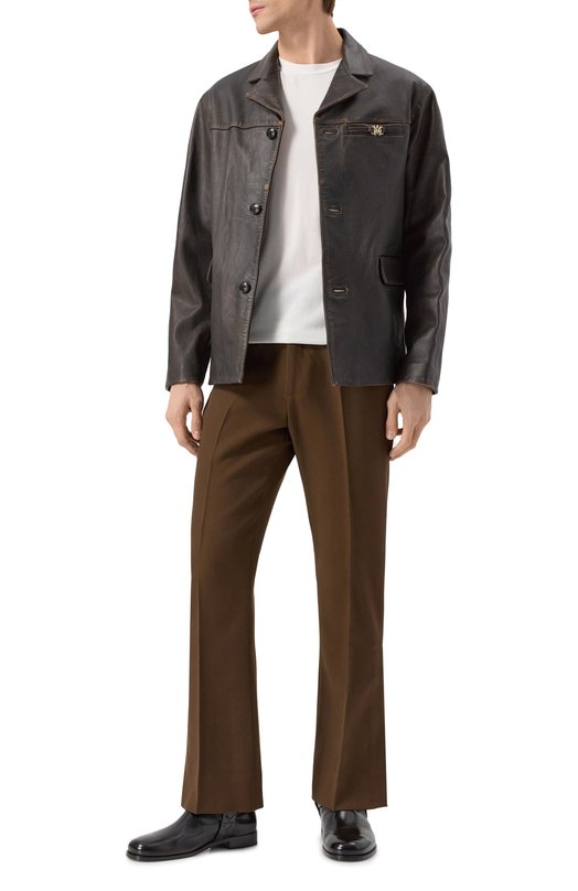 Кожаная куртка Amiri AMLTJT1004 Коричневый  AMLTJT1004 Фото 2
