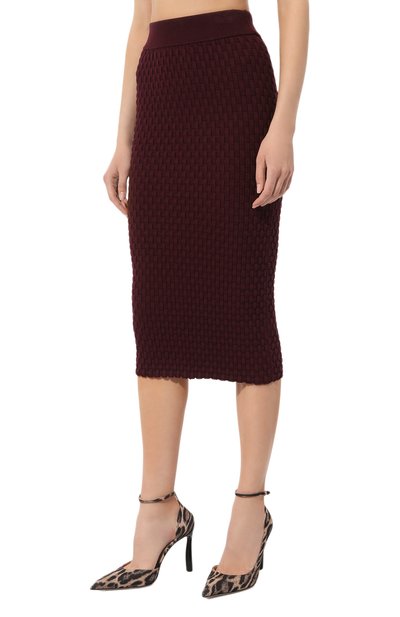 Юбка из вискозы DRIES VAN NOTEN бордового цвета по цене 69100 руб., арт. 011220-8702, фото 3 Юбка из вискозы DRIES VAN NOTEN, арт. 011220-8702, фото 3