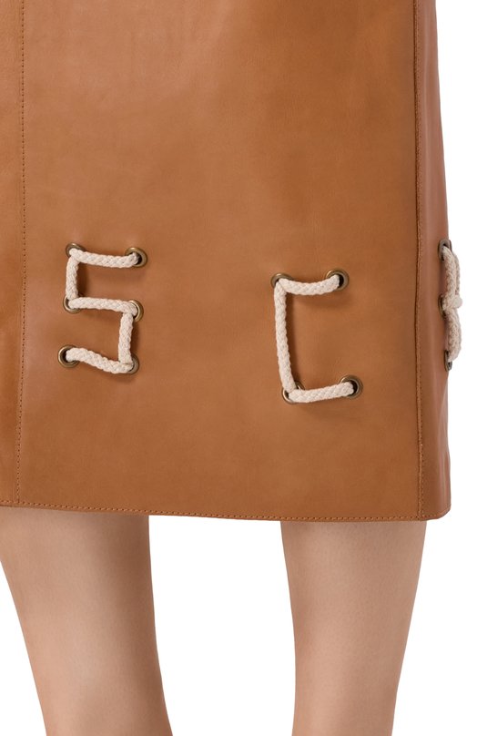 Кожаная юбка Moschino A3701/0472 Коричневый  A3701/0472 Фото 5