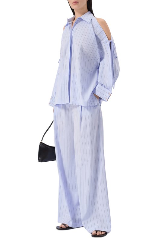 Хлопковая рубашка Erika Cavallini P6SJ17 Голубой  P6SJ17 Фото 2