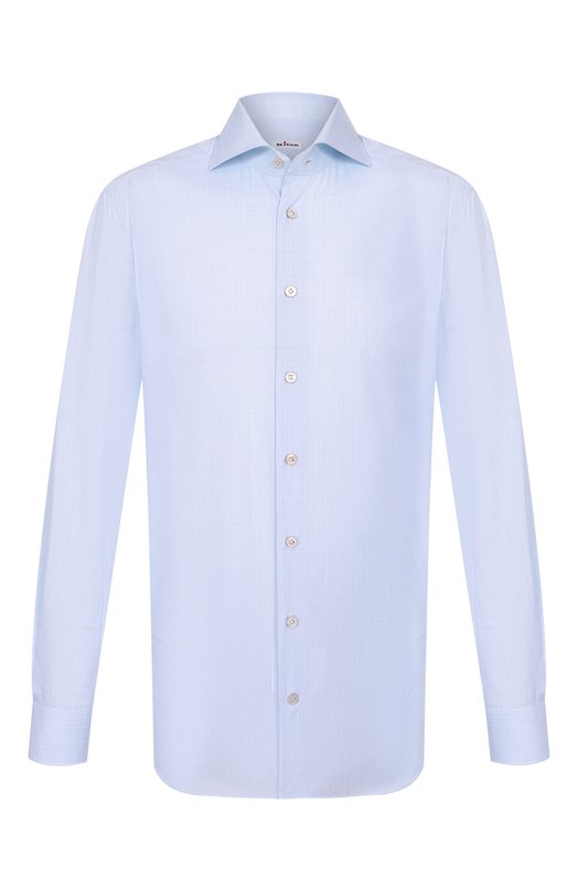 Хлопковая сорочка Kiton UCIH0929505 Голубой UCIH0929505