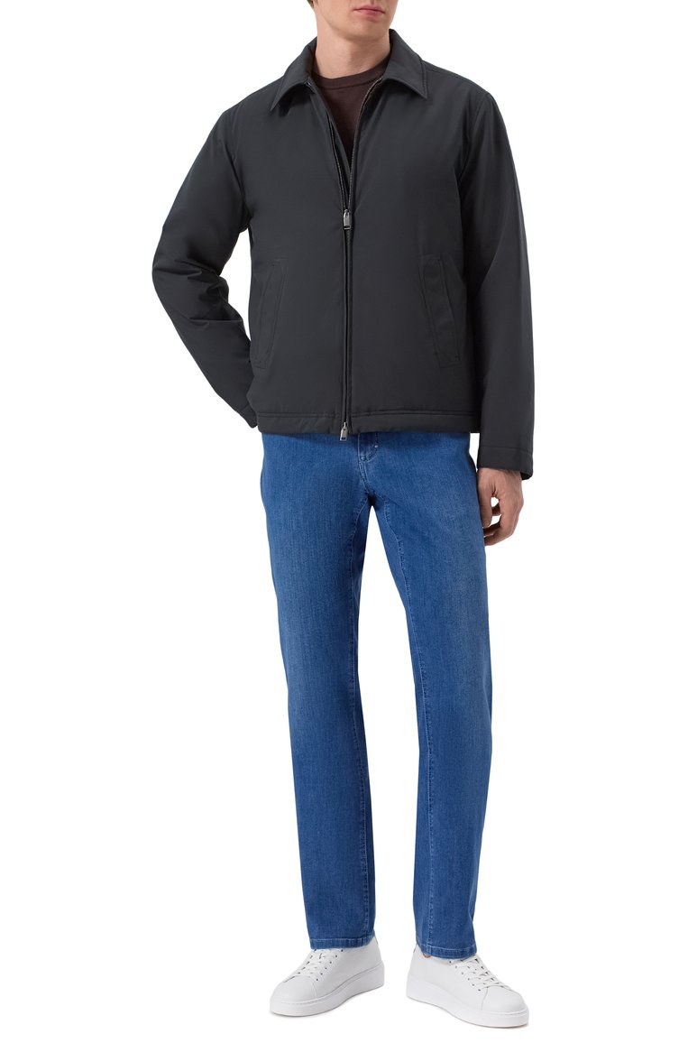 Мужские джинсы slim fit ZILLI сине�го цвета, арт. J5T002M0441VZA0V0 | Фото 2 (Материал внешний: Хлопок, Деним; Длина (брюки, джинсы): Стандартные; Силуэт М (брюки): Прямые; Стили: Классический; Кросс-КТ: Деним; Автоматизация ТО: Проставлено; Автоматизация состава: Проставлено; Детали: Делаве)