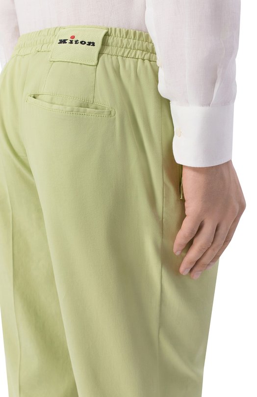 Брюки из хлопка и шелка Kiton UPLACRK0607H Зелёный  UPLACRK0607H Фото 5