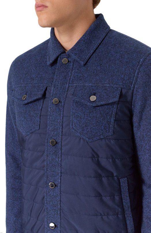 Куртка из хлопка и шерсти Capobianco 19M183.FSNY. Синий  19M183.FSNY. Фото 5
