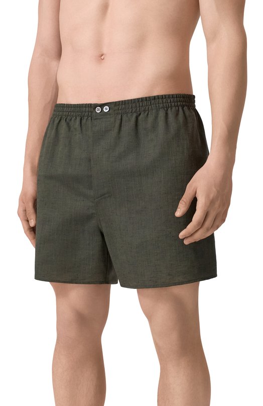 Боксеры изо льна и хлопка Zimmerli 75101 Зелёный  75101 Фото 2