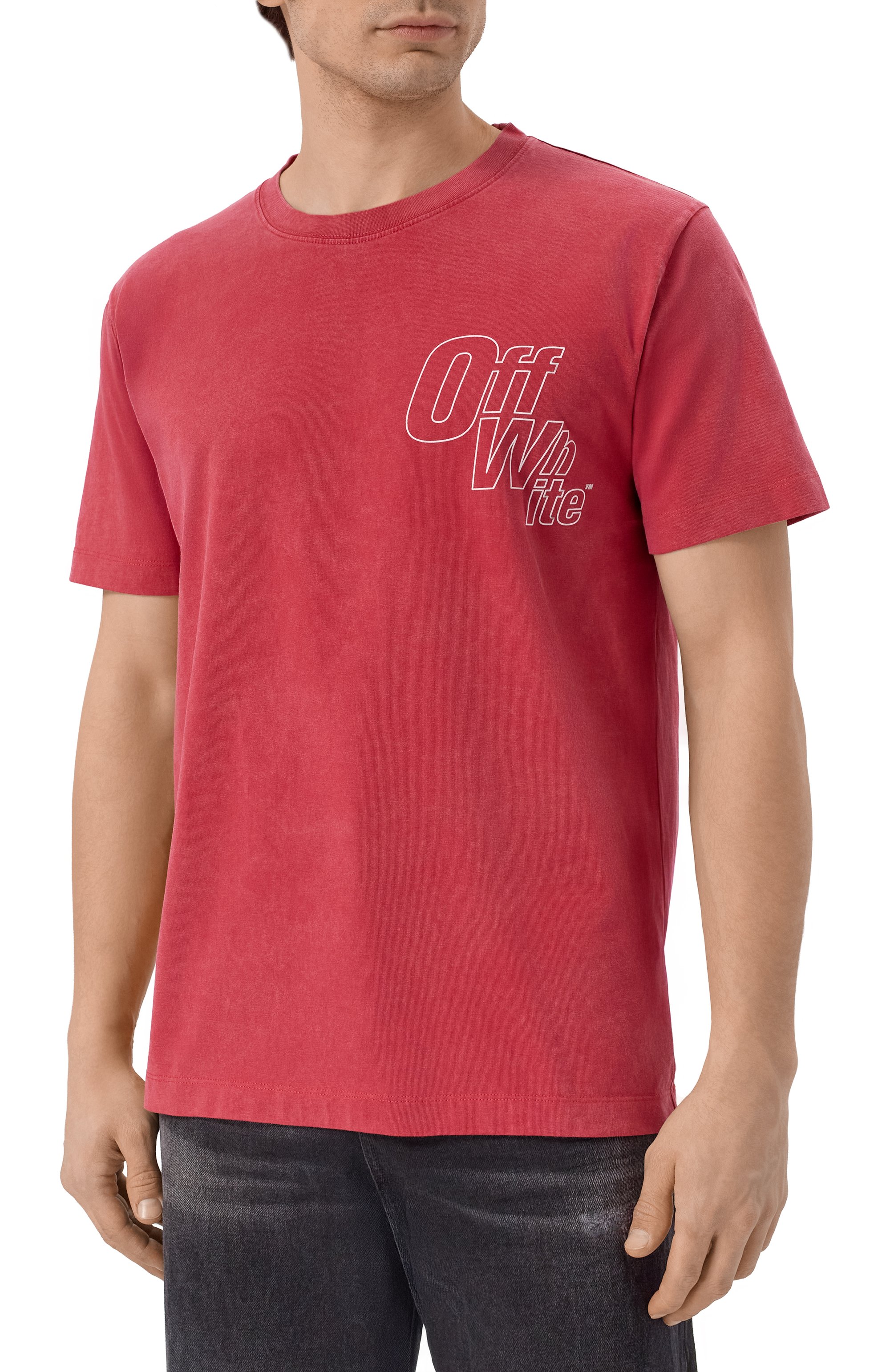 Хлопковая футболка OFF-WHITE, арт. 0MAA027F25JER00D, фото 3