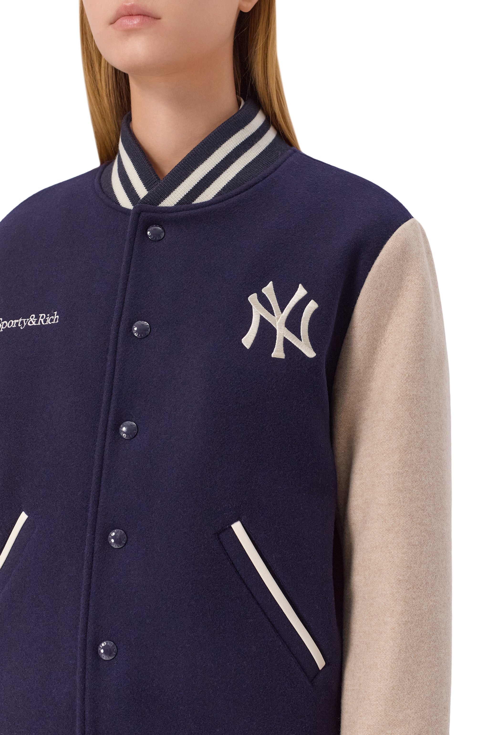 Шерстяной бомбер sporty & rich x '47 & the new york yankees SPORTY AND RICH, арт. 0W007623633BL111, фото 5