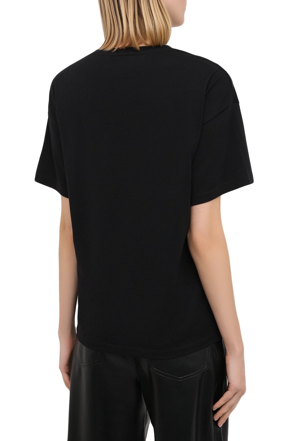 Хлопковая футболка GIORGIO ARMANI черного цвета по цене 42350 руб., арт. 6HAM62/AJMCZ, фото 4 Хлопковая футболка GIORGIO ARMANI, арт. 6HAM62/AJMCZ, фото 4