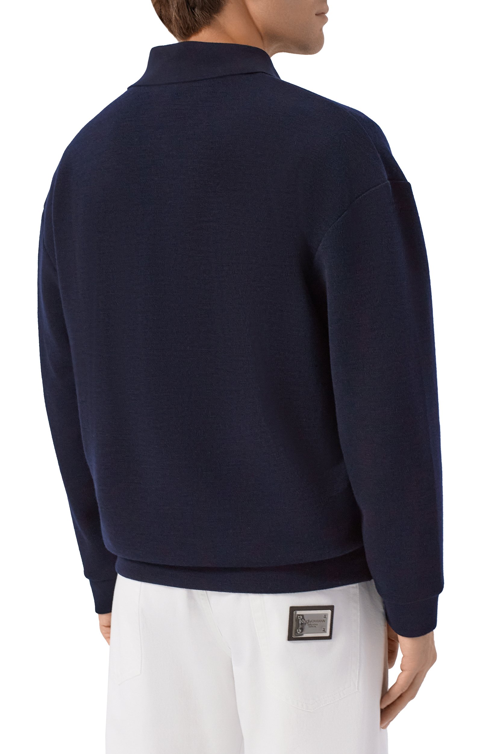 Шерстяное поло GIORGIO ARMANI темно-синего цвета по цене 126500 руб., арт. GM004548/TE23762, фото 4 Шерстяное поло GIORGIO ARMANI, арт. GM004548/TE23762, фото 4