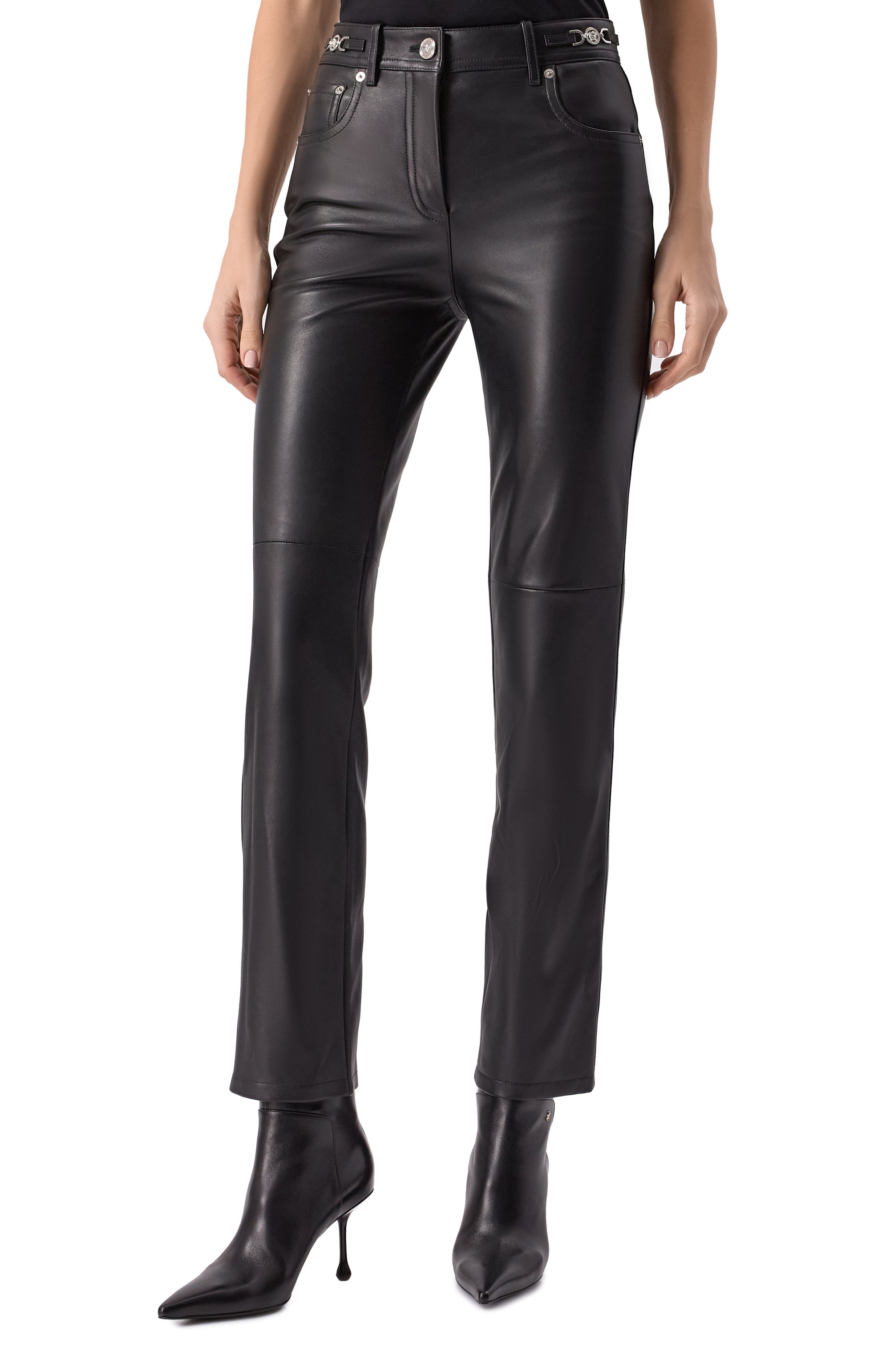 Кожаные брюки VERSACE, арт. 1018058/1A13558, фото 3