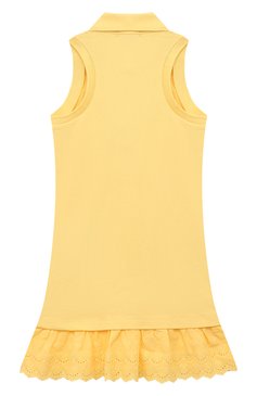 Детское хлопковое платье POLO RALPH LAUREN желтого цвета, арт. 311862270 | Фото 2 (Материал внешний: Хлопок; Девочки Кросс-КТ: Платье-одежда; Случай: Повседневный; Драгоценные камни: Проставлено; Материал сплава: Проставлено; Рукава: Без рукавов; Ростовка одежда: 2 года | 92 см, 3 года | 98 см, 4 года | 104 см)