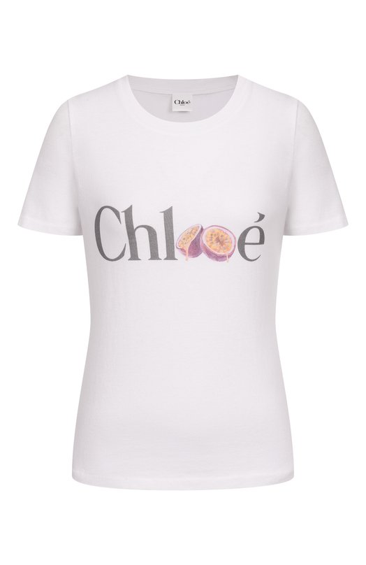 Хлопковая футболка Chloé CH26SJH08197 Белый CH26SJH08197
