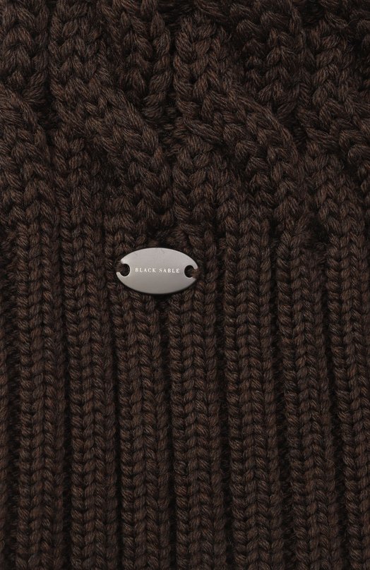 Шерстяная шапка Mona с отделкой из соболя Black Sable BS-24016 Коричневый  BS-24016 Фото 3