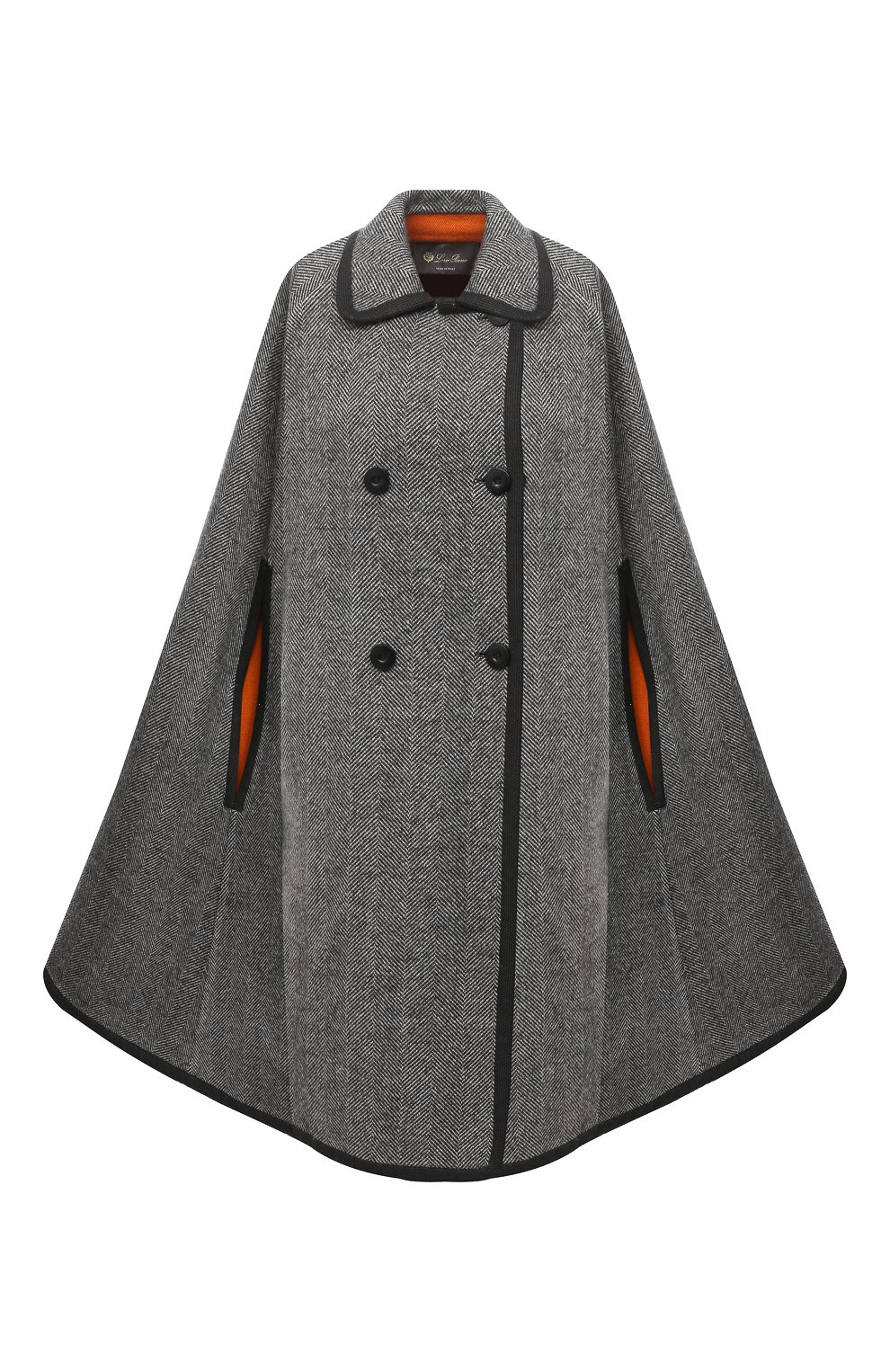 Двусторонний кейп LORO PIANA серого цвета по цене 765500 руб., арт. FAL3647, фото 1 Двусторонний кейп LORO PIANA, арт. FAL3647, фото 1