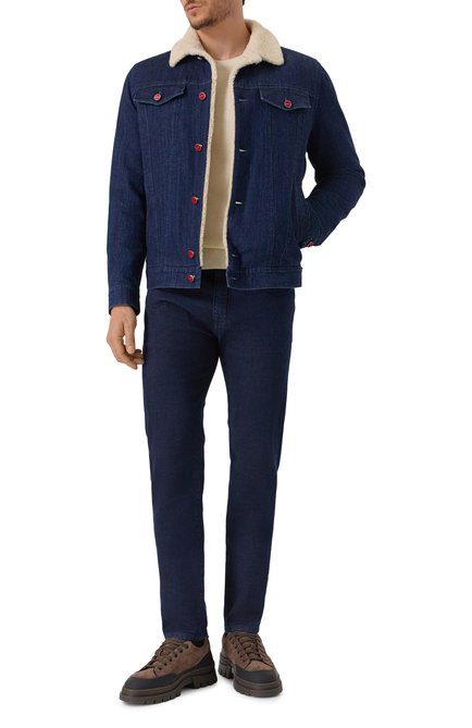 Мужская джинсовая куртка с подкладкой из овчины KITON, арт. UW2280SV0402F04