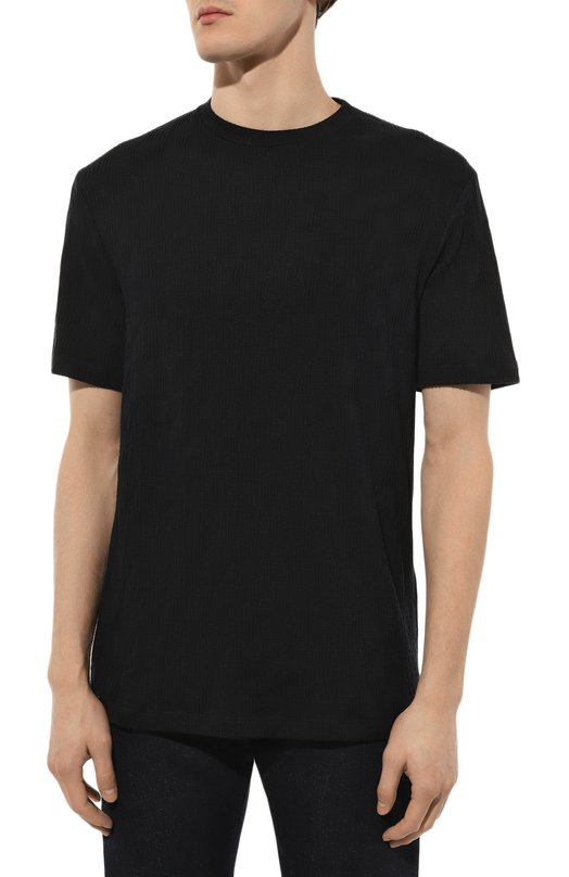 Футболка из вискозы и кашемира Giorgio Armani 3RSM68/SJLDZ Синий  3RSM68/SJLDZ Фото 3