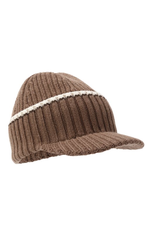 Кашемировая бейсболка Brunello Cucinelli M12506379 Коричневый M12506379