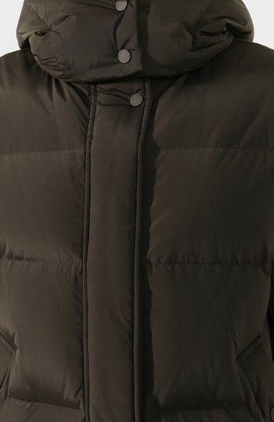 Стеганый пуховик с капюшоном WOOLRICH хаки цвета по цене 72250 руб., арт. WWCPS2599/PD40, фото 5 Стеганый пуховик с капюшоном WOOLRICH, арт. WWCPS2599/PD40, фото 5