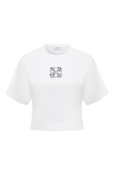 Женская хлопковая футболка OFF-WHITE, арт. 0WAA090S24JER005