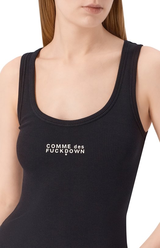 Хлопковая майка Comme des Fuckdown CFABW01672 Чёрный  CFABW01672 Фото 5