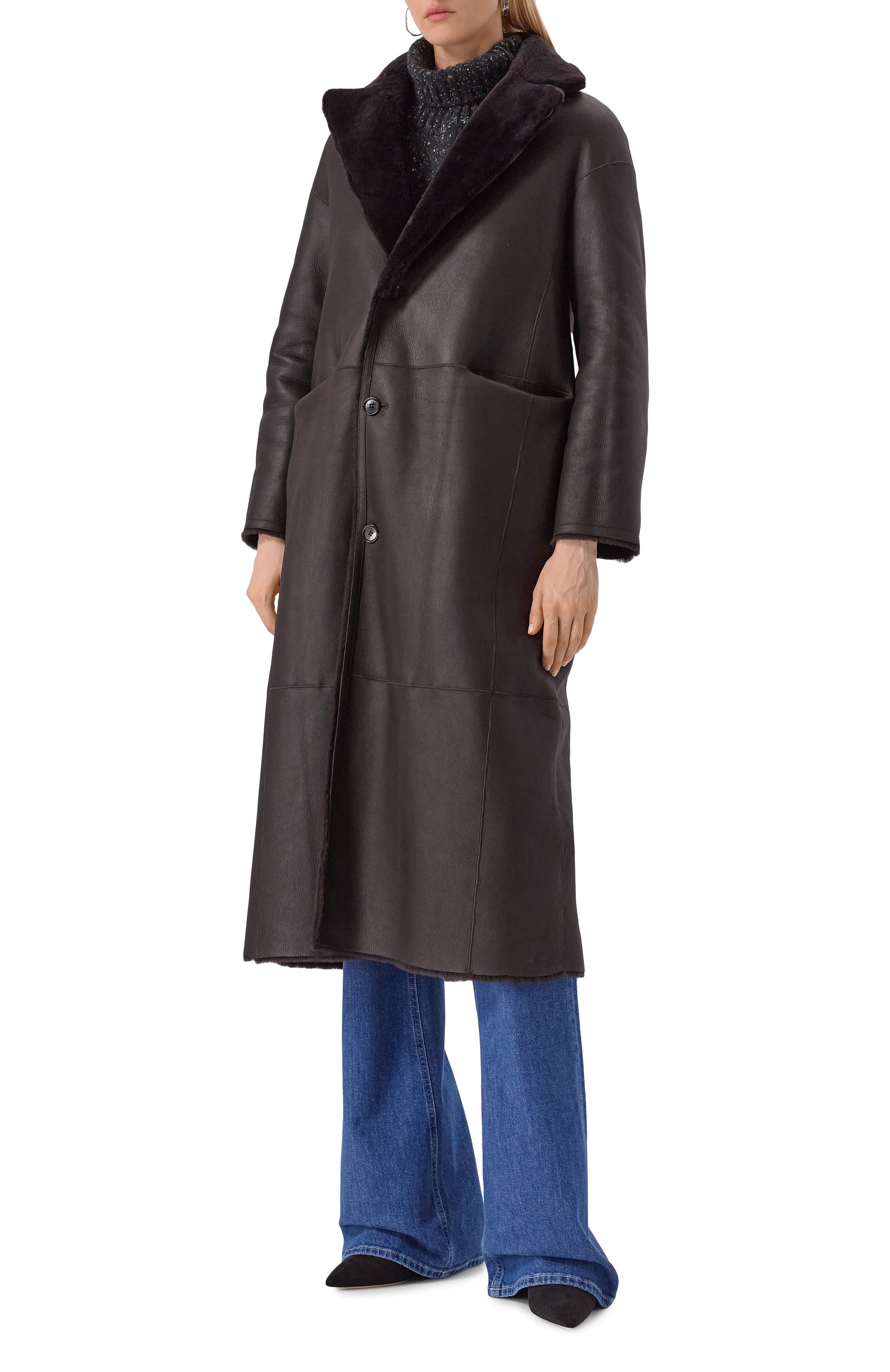 Дубленка из овчины KITON темно-коричневого цвета по цене 1115000 руб., арт. D60672K0546F07, фото 6 Дубленка из овчины KITON, арт. D60672K0546F07, фото 6