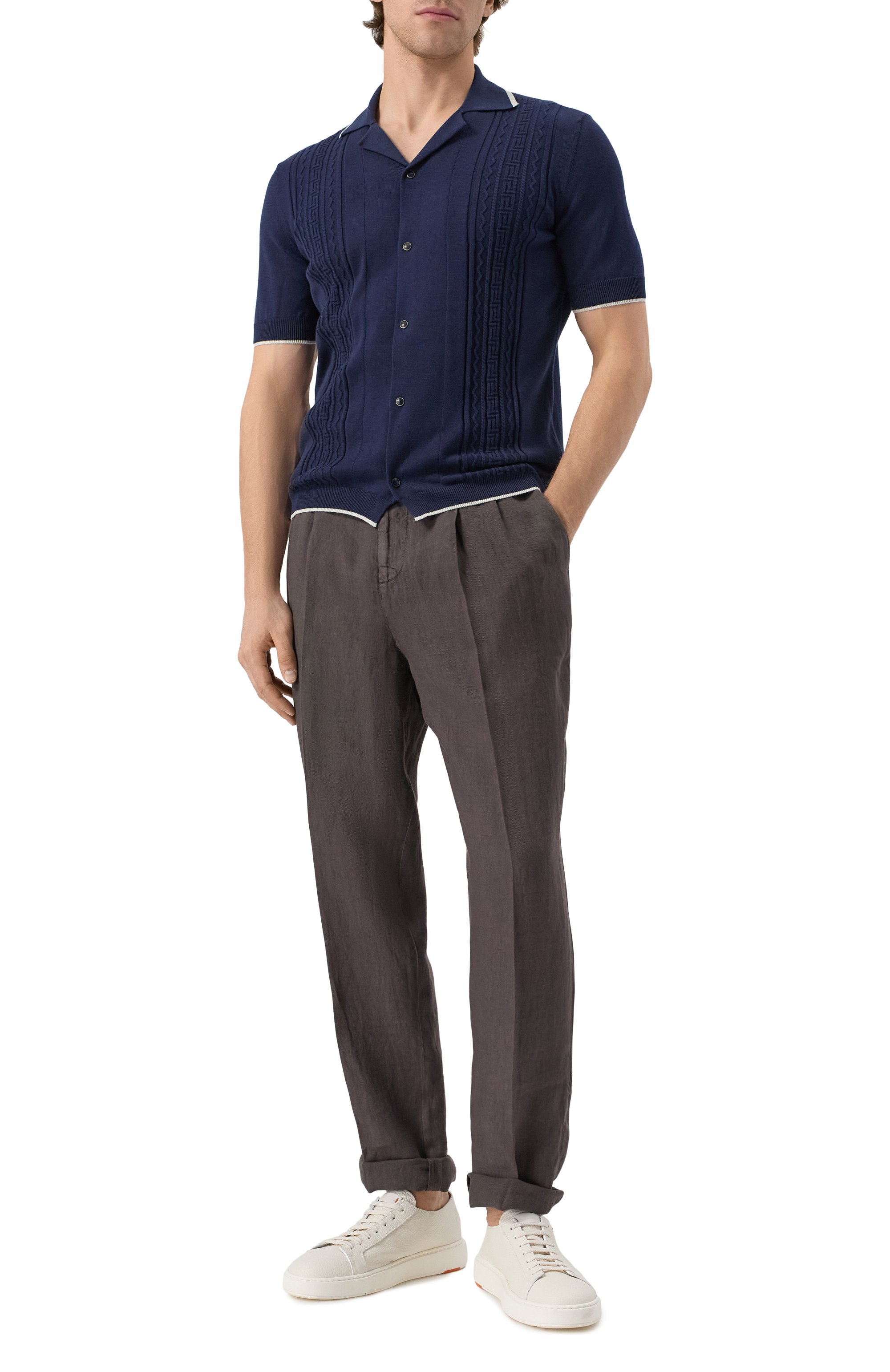 Хлопковая рубашка BRUNELLO CUCINELLI, арт. M29203415, фото 2