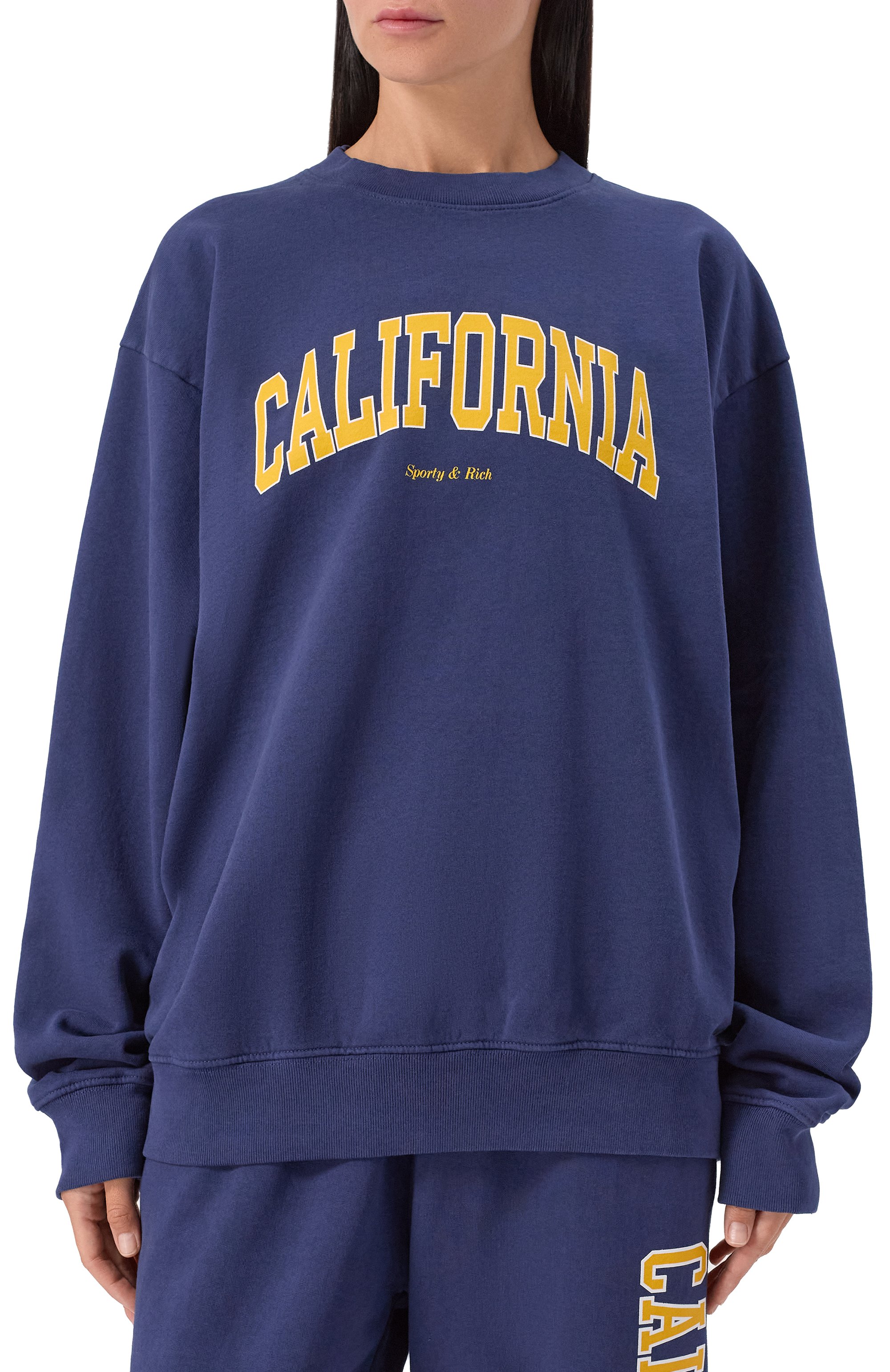 Хлопковый свитшот SPORTY AND RICH, арт. ST071508501BL32, фото 3