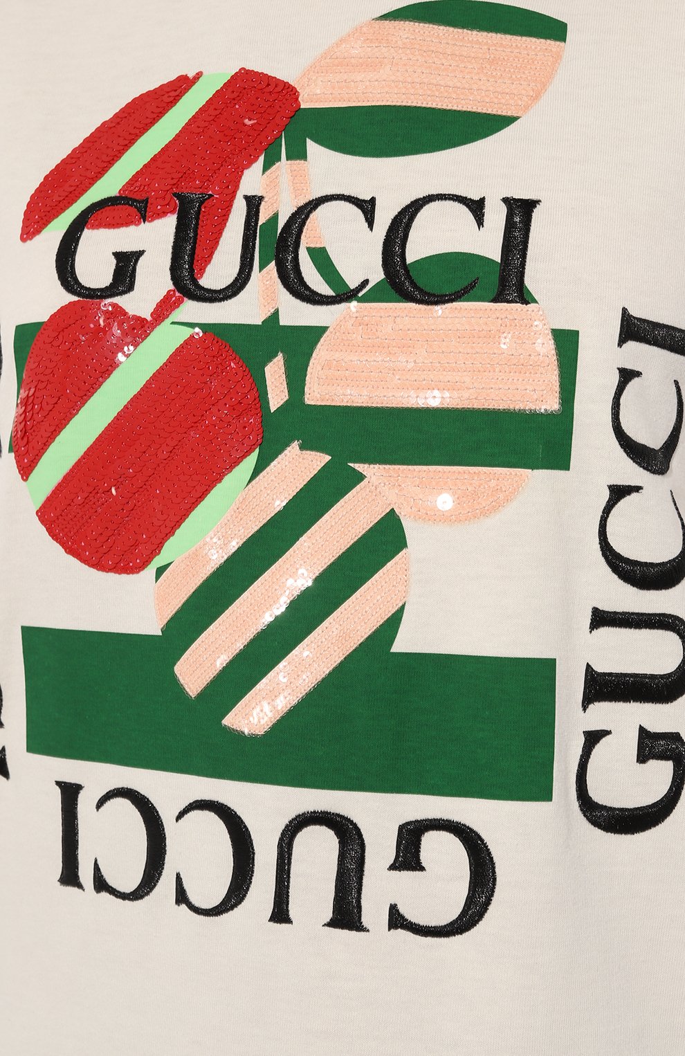 Хлопковая футболка GUCCI белого цвета по цене 99500 руб., арт. 717422/XJFV5, фото 5 Хлопковая футболка GUCCI, арт. 717422/XJFV5, фото 5
