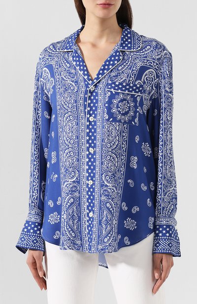 Рубашка с принтом POLO RALPH LAUREN синего цвета по цене 23500 руб., арт. 211751339, фото 3 Рубашка с принтом POLO RALPH LAUREN, арт. 211751339, фото 3