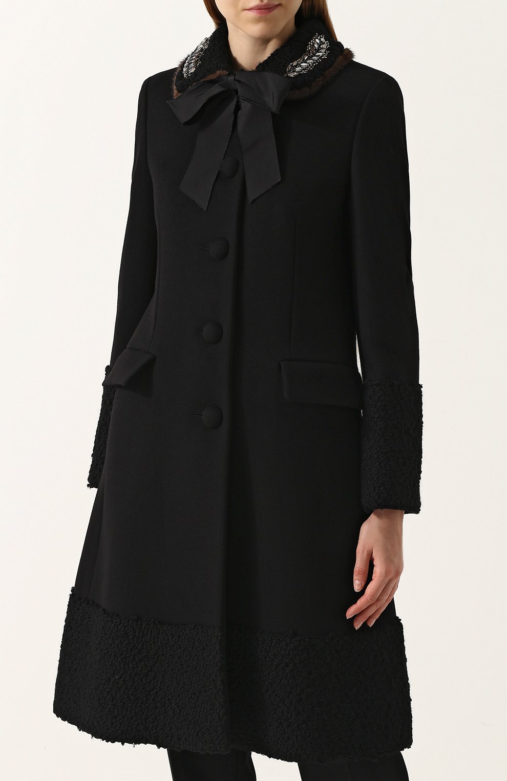 Шерстяной пальто с отделкой из меха норки GUCCI, арт. 475978/ZJZ21, фото 3