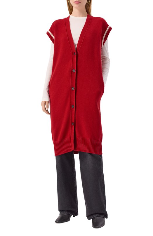Жилет из шерсти и кашемира Lorena Antoniazzi MJ18A/2472 Красный  MJ18A/2472 Фото 3