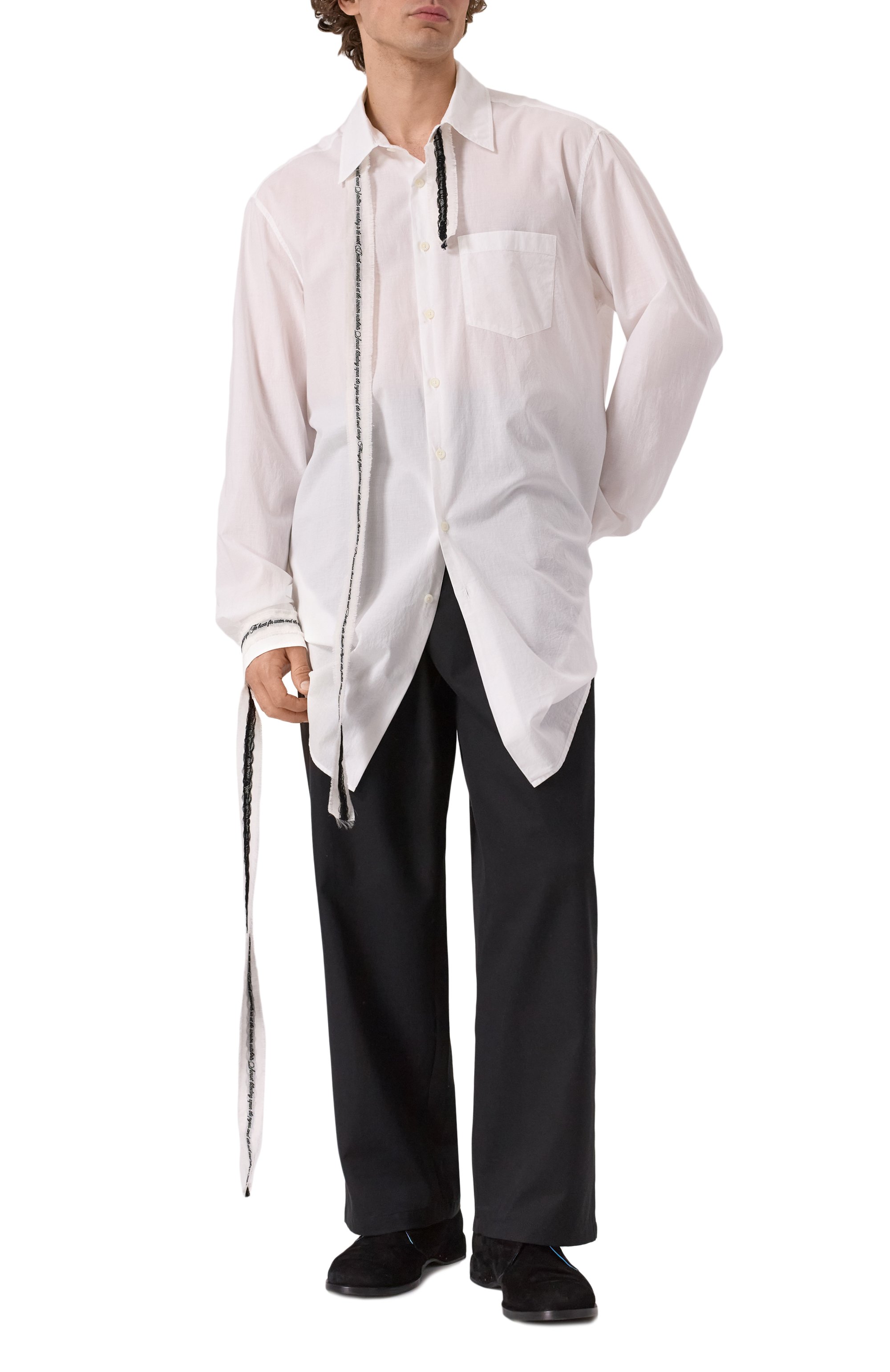 Хлопковая рубашка ANN DEMEULEMEESTER белого цвета по цене 78200 руб., арт. B0012776/FA026, фото 2 Хлопковая рубашка ANN DEMEULEMEESTER, арт. B0012776/FA026, фото 2