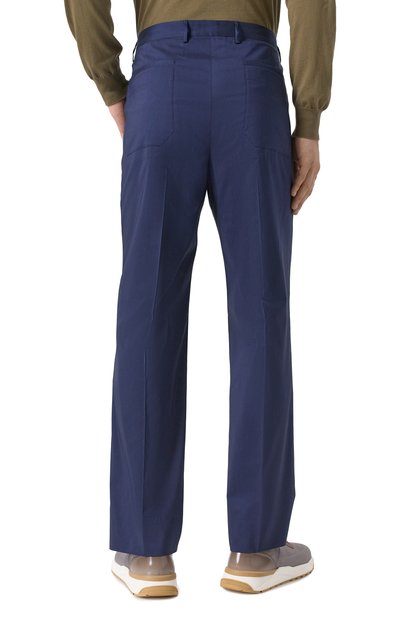 Брюки из хлопка и шелка CORNELIANI темно-синего цвета по цене 63400 руб., арт. 254545-2514528, фото 4 Брюки из хлопка и шелка CORNELIANI, арт. 254545-2514528, фото 4