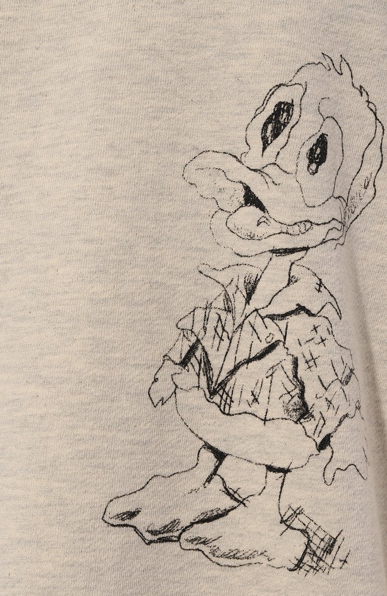 Мужской хлопковый свитшот DOMREBEL бежевого цвета, арт. M QUACK/SWEATSHIRT | Фото 5 (Материал внешний: Хлопок; Длина (для топов): Стандартные; Рукава: Длинные; Стили: Гранж; Мужское Кросс-КТ: свитшот-одежда; Принт: С принтом; Автома�тизация ТО: Проставлено; Автоматизация состава: Проставлено; Детали: Без декора)