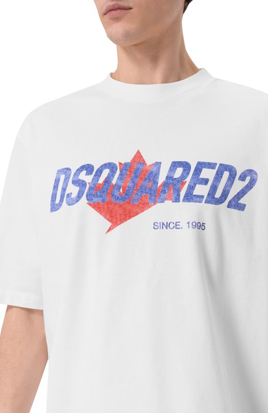 Хлопковая футболка Dsquared2 S74GD1556/D20106 Белый  S74GD1556/D20106 Фото 5