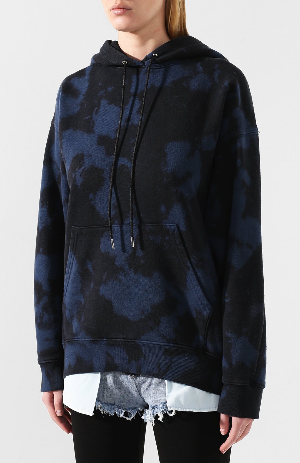 Хлопковое худи PROENZA SCHOULER синего цвета по цене 28500 руб., арт. WL1944120-JCT135, фото 3 Хлопковое худи PROENZA SCHOULER, арт. WL1944120-JCT135, фото 3