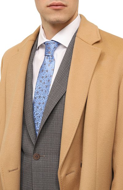 Шелковый галстук CANALI голубого цвета по цене 17600 руб., арт. 18/HJ03728, фото 2 Шелковый галстук CANALI, арт. 18/HJ03728, фото 2