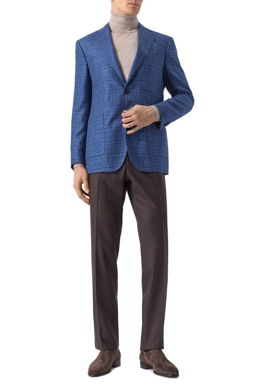 Пиджак из шерсти и шелка Corneliani 256018-2516200 Синий  256018-2516200 Фото 2